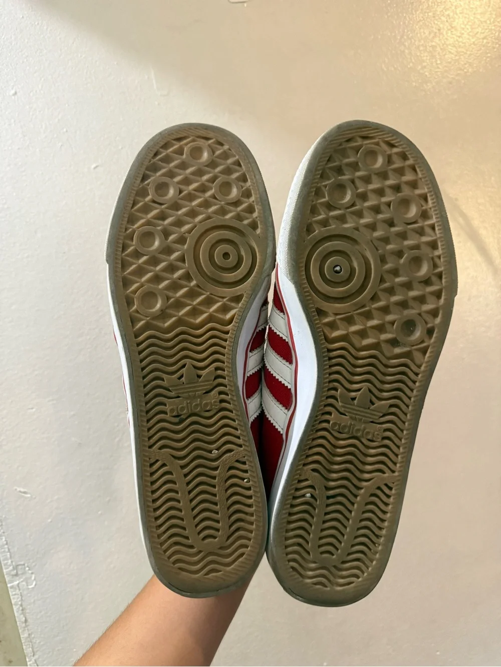 Red Canvas Sneakers with White Stripes